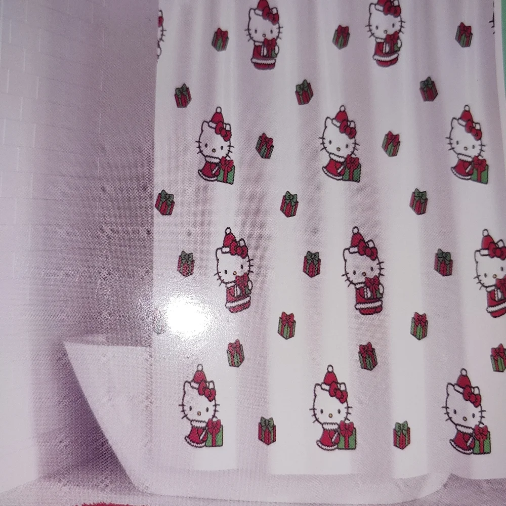 Hello Kitty christmas shower curtain